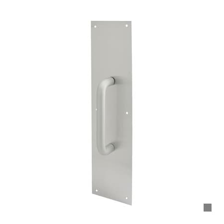 Prime-Line 4 x 16 in. Satin Aluminum Round Handle Door Pull and Plate (Single Pack) J 4640